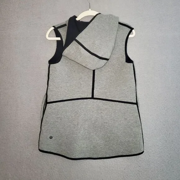 LULULEMON Insculpt Vest Reversible Black Heathered Gray Full Zip 8 - Picture 2 of 8